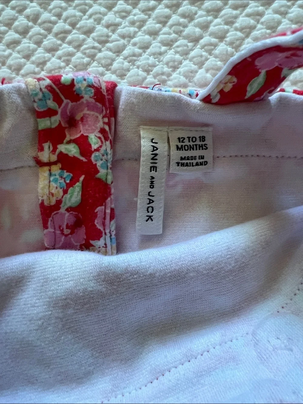 Janie and Jack Pink Floral Trim Baby Dress